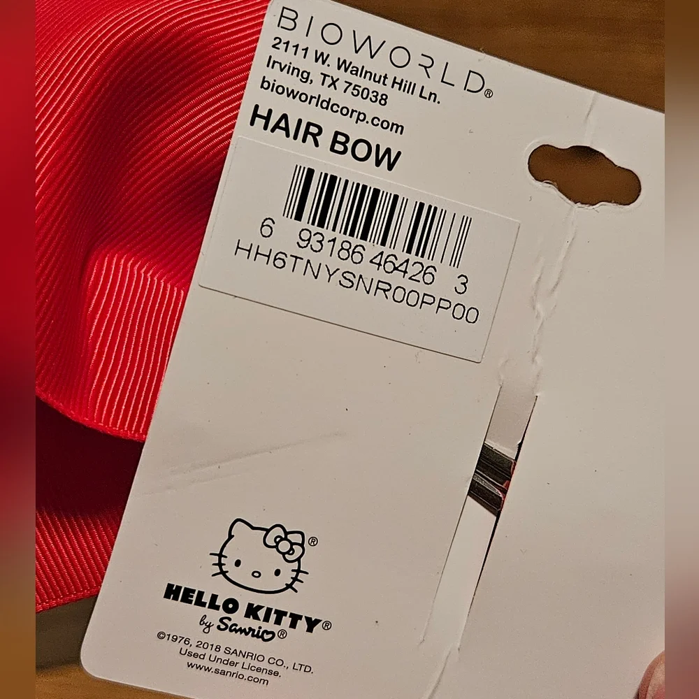 Hello Kitty Red Bow Hair Clip - Picture 5 of 7